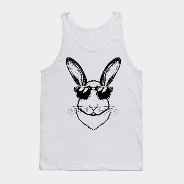 Bunny Face With Sunglasses For Boys Men Kids Easter Day Tank Top by LEGO